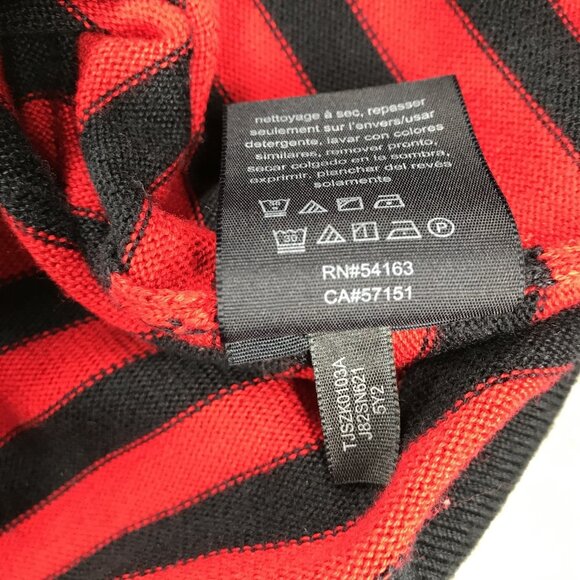 TOMMY HILFIGER Top Womens SMALL Red Blue Stripe Knit 3/4 Sleeve Button Shoulder - Picture 6 of 13